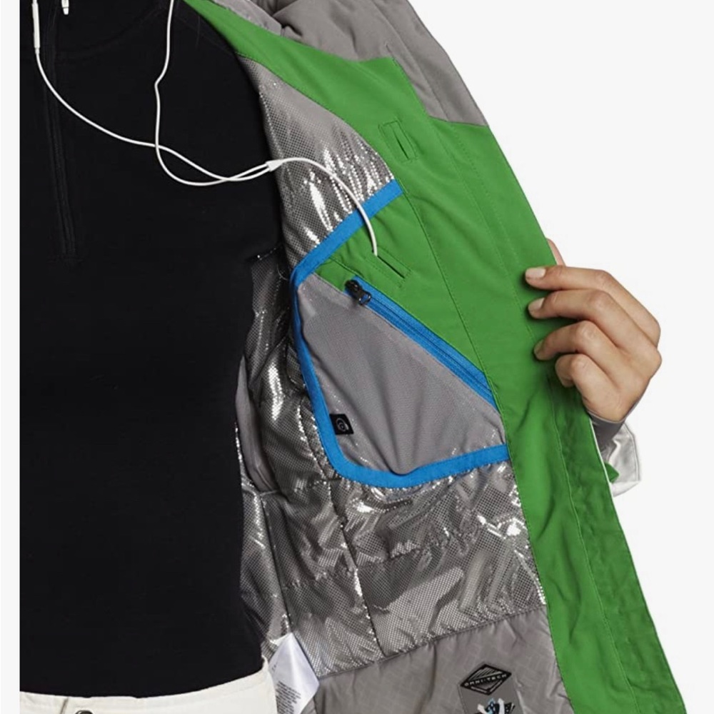 Columbia Women's Roffe White Green Silver Orange Ski Jackets Coat - Picture 5 of 9